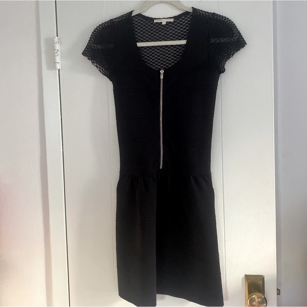 Maje black dress with sheer back